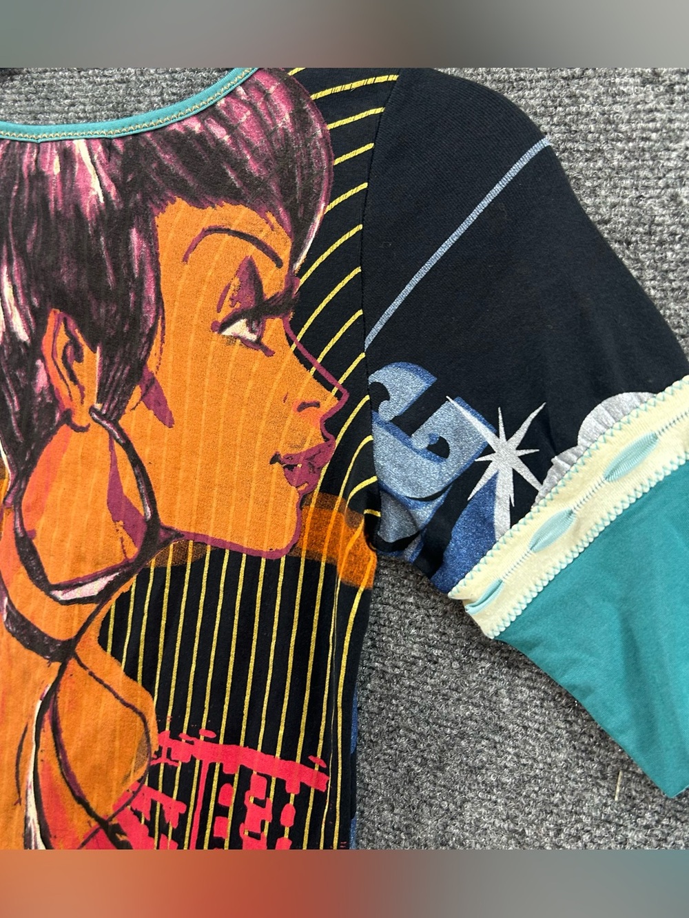 NWT Vintage Custo Barcelona Shirt Blouse ‘Dar Bora Bora’ Y2K Designer Pop Art - Picture 10 of 12